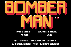 Classic NES Series - Bomberman Title Screen